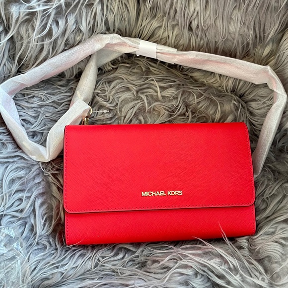 Brand New Red Michael Kors Crossbody Bag - Picture 1 of 8